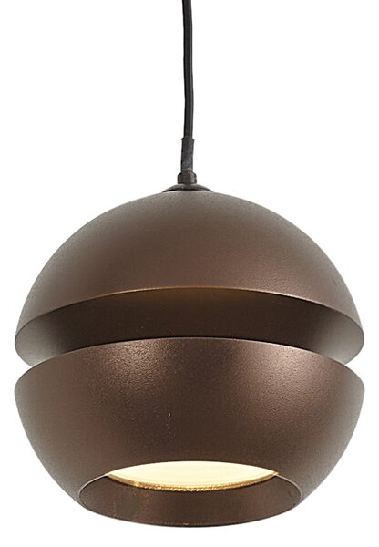 Nowoczesny system oświetlenia szynowego z 6 reflektorami i 4 lampami wiszącymi Easylift ciemny brąz 1-fazowy - Slimline Uzzy Tira