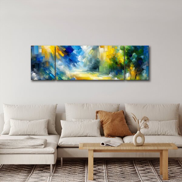 Obraz - Abstrakcyjny słoneczny dzień (170x50 cm)