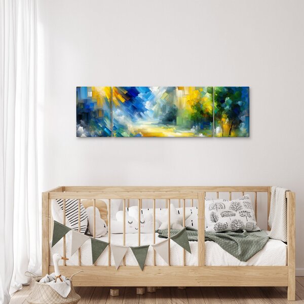 Obraz - Abstrakcyjny słoneczny dzień (170x50 cm)
