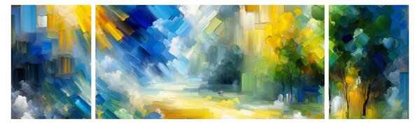 Obraz - Abstrakcyjny słoneczny dzień (170x50 cm)