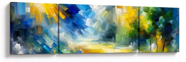 Obraz - Abstrakcyjny słoneczny dzień (170x50 cm)
