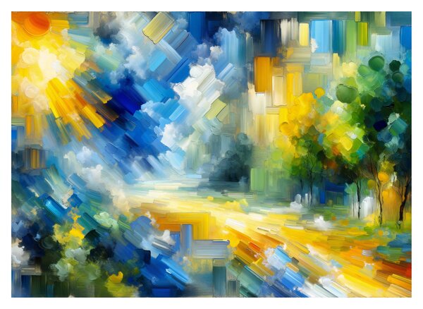 Obraz na szkle - Abstrakcyjny słoneczny dzień (70x50 cm)