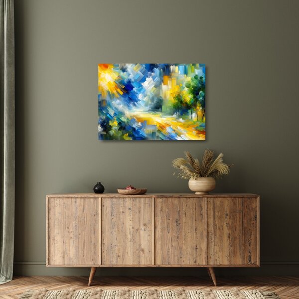 Obraz na szkle - Abstrakcyjny słoneczny dzień (70x50 cm)