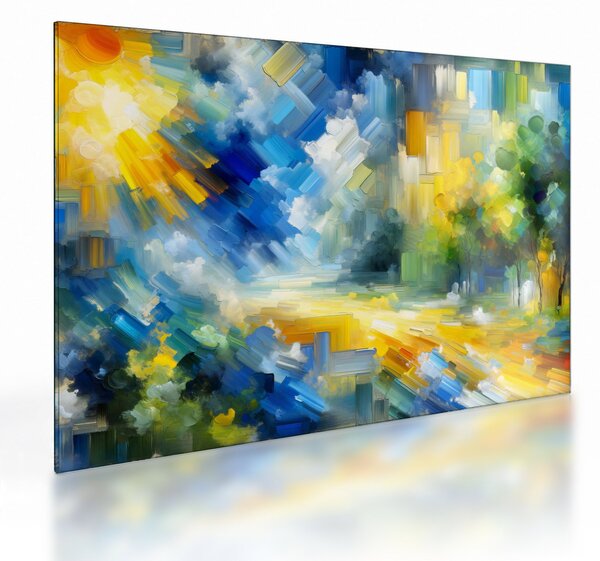 Obraz na szkle - Abstrakcyjny słoneczny dzień (70x50 cm)