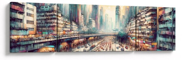 Obraz - Życie w wielkim mieście (170x50 cm)
