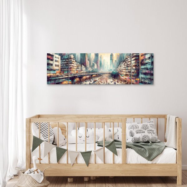 Obraz - Życie w wielkim mieście (170x50 cm)