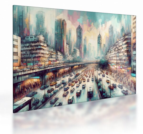 Obraz na szkle - Życie w wielkim mieście (70x50 cm)