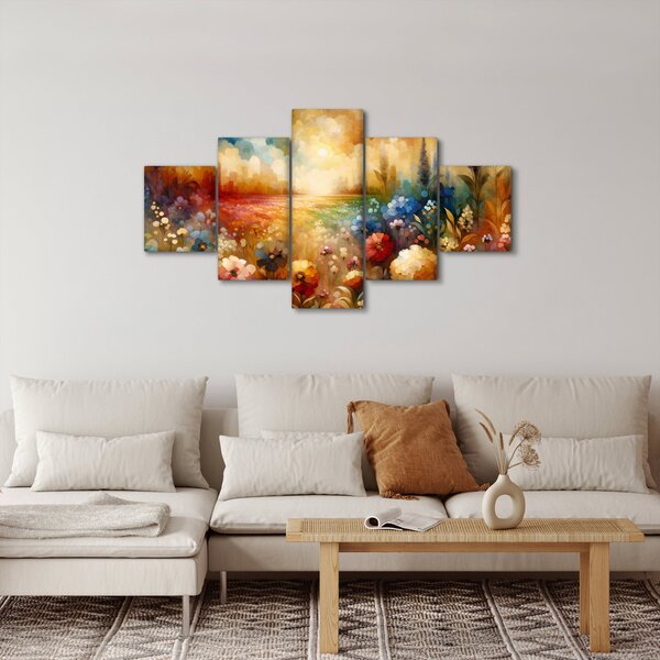 Obraz - Kolorowa łąka (125x70 cm)