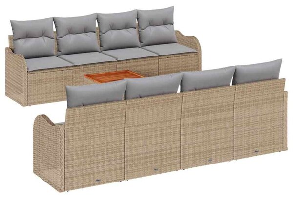 Zestaw Mebli Ogrodowych Komplet Wypoczynkowy 9-Częściowy Rattan Na Taras Balkon Ogród