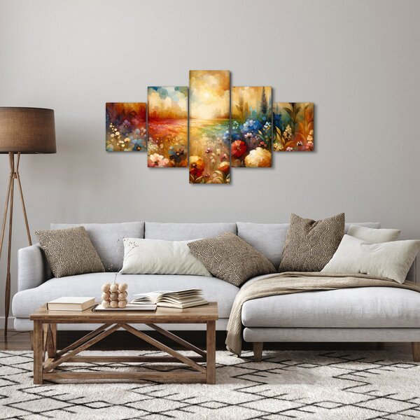 Obraz - Kolorowa łąka (125x70 cm)