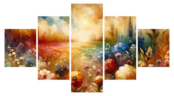 Obraz - Kolorowa łąka (125x70 cm)