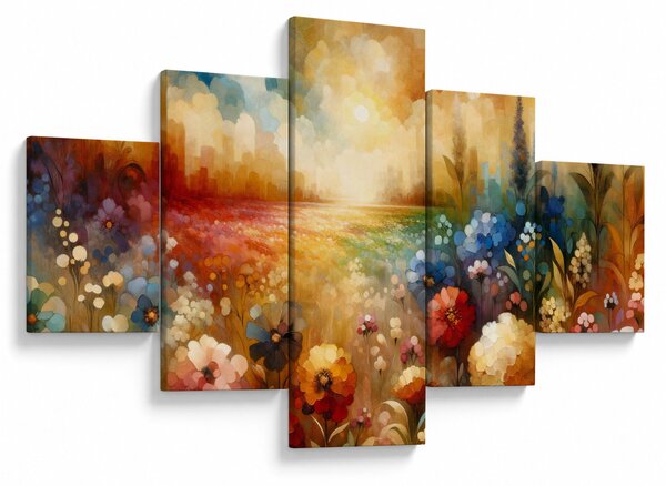 Obraz - Kolorowa łąka (125x70 cm)