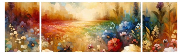 Obraz - Kolorowa łąka (170x50 cm)