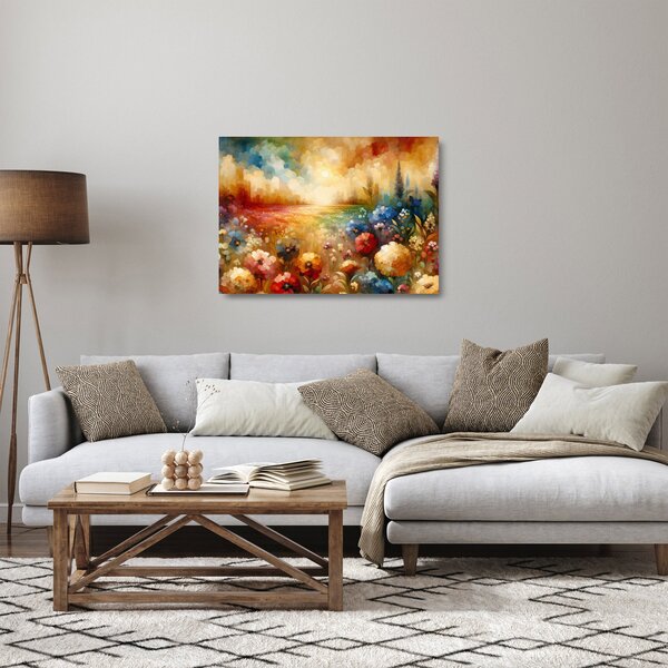 Obraz na szkle - Kolorowa łąka (70x50 cm)