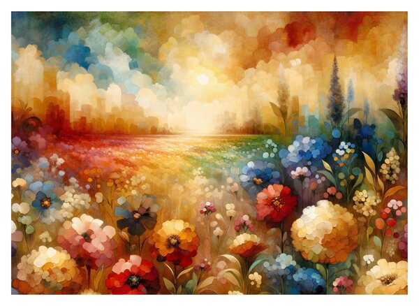 Obraz na szkle - Kolorowa łąka (70x50 cm)