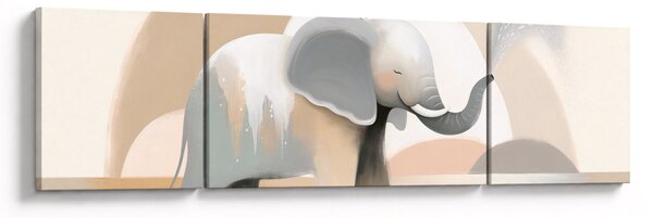 Obraz - Słoń w pastelowych kolorach (170x50 cm)