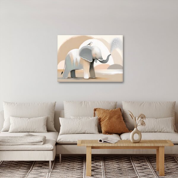 Obraz - Słoń w pastelowych kolorach (70x50 cm)