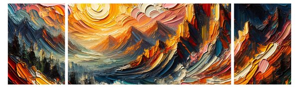 Obraz - Góry oświetlone słońcem (170x50 cm)