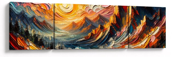 Obraz - Góry oświetlone słońcem (170x50 cm)