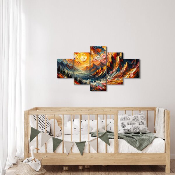 Obraz - Góry oświetlone słońcem (125x70 cm)