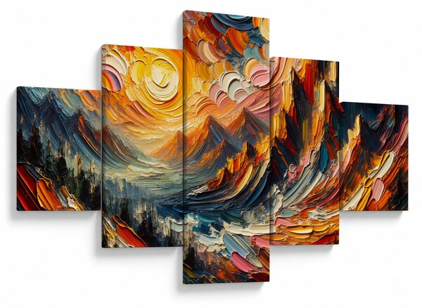 Obraz - Góry oświetlone słońcem (125x70 cm)