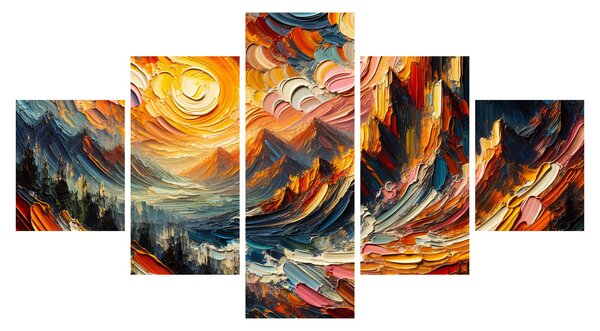 Obraz - Góry oświetlone słońcem (125x70 cm)