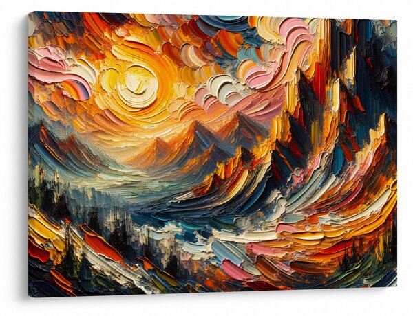 Obraz - Góry oświetlone słońcem (70x50 cm)