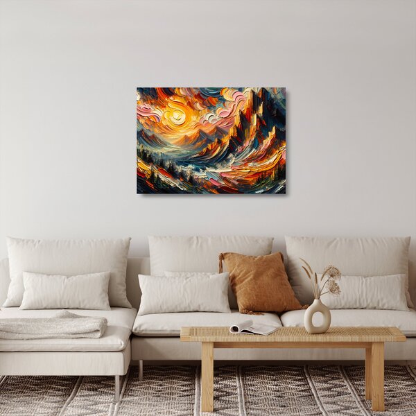 Obraz na szkle - Góry oświetlone słońcem (70x50 cm)