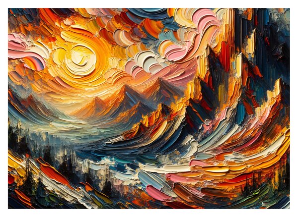 Obraz - Góry oświetlone słońcem (70x50 cm)