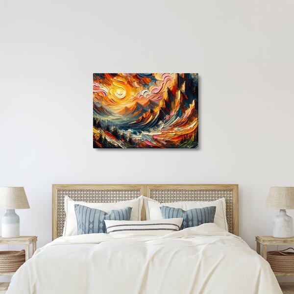 Obraz - Góry oświetlone słońcem (70x50 cm)