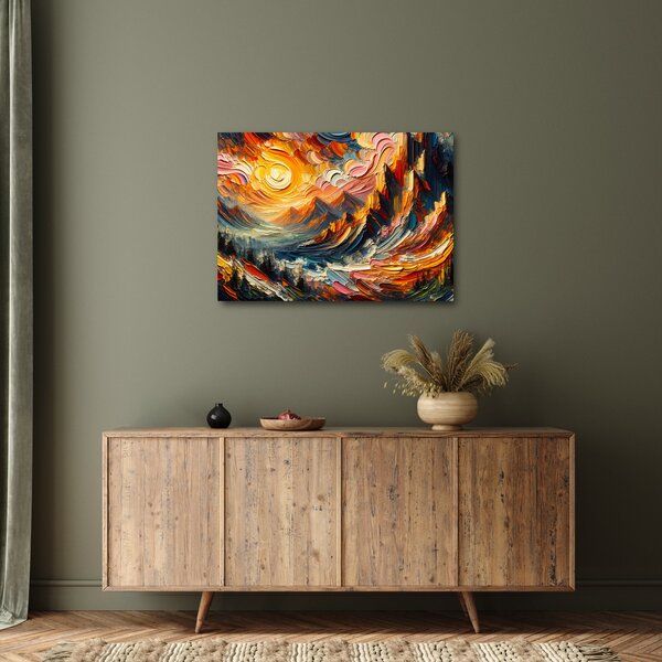 Obraz - Góry oświetlone słońcem (70x50 cm)