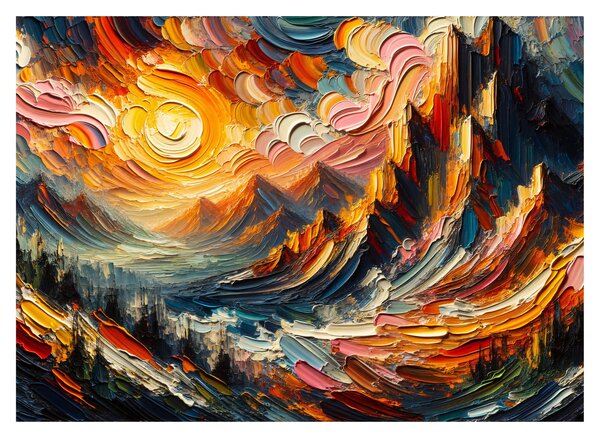 Obraz na szkle - Góry oświetlone słońcem (70x50 cm)