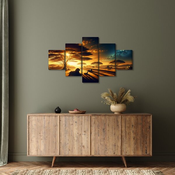 Obraz - Odpoczywające lwy (125x70 cm)