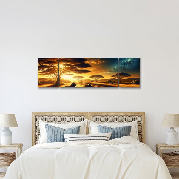 Obraz - Odpoczywające lwy (170x50 cm)