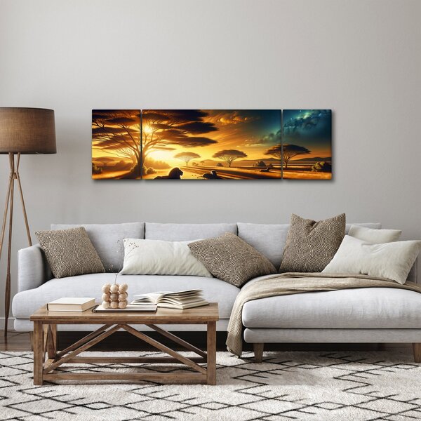 Obraz - Odpoczywające lwy (170x50 cm)