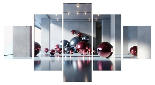 Obraz - 3D przestrzeń z kulami II. (125x70 cm)
