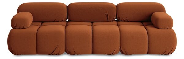 Pomarańczowa aksamitna sofa modułowa 285 cm Lokua – Makamii