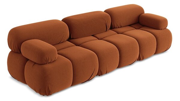Pomarańczowa aksamitna sofa modułowa 285 cm Lokua – Makamii