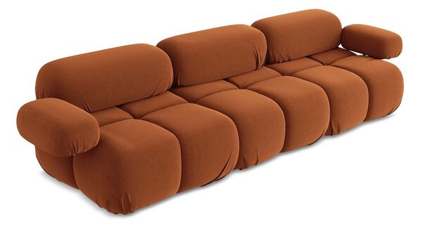 Pomarańczowa aksamitna sofa modułowa 285 cm Lokua – Makamii
