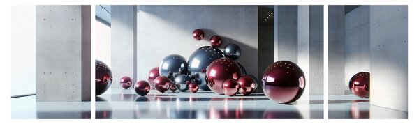 Obraz - 3D przestrzeń z kulami II. (170x50 cm)