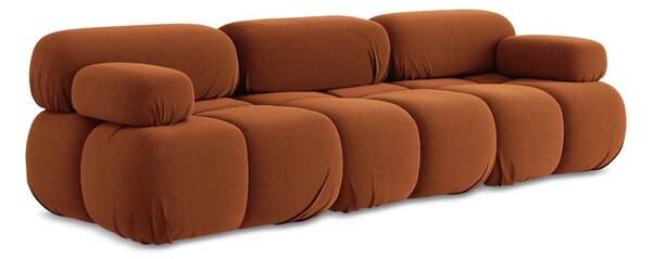Pomarańczowa aksamitna sofa modułowa 285 cm Lokua – Makamii