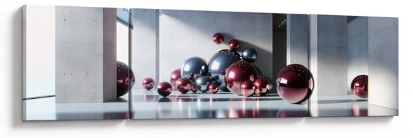 Obraz - 3D przestrzeń z kulami II. (170x50 cm)