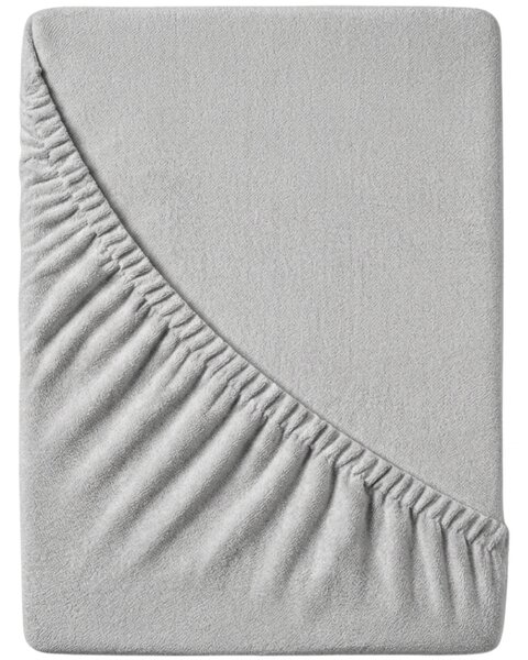 Prześcieradło frotte EXCLUSIVE jasnoszare 160x200 cm