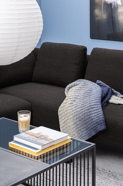 Czarny stolik ze szklanym blatem 80x80 cm Strington – Actona