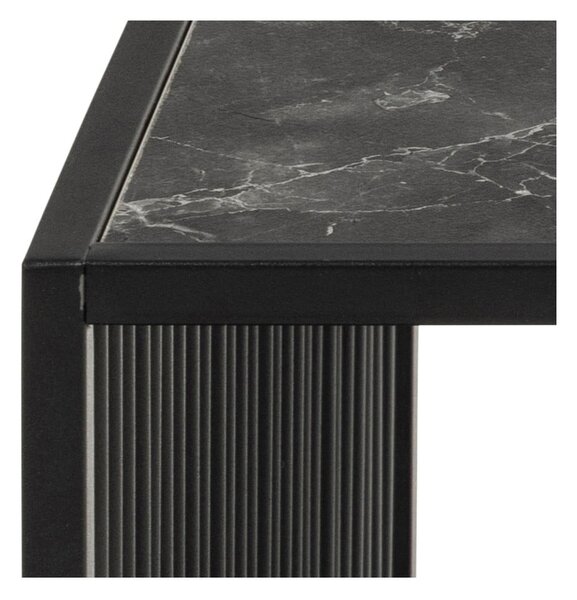 Czarny stolik ze szklanym blatem 80x80 cm Strington – Actona