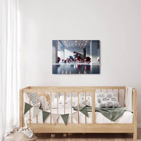 Obraz - 3D przestrzeń z kulami II. (70x50 cm)