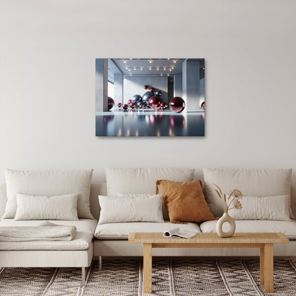 Obraz - 3D przestrzeń z kulami II. (70x50 cm)