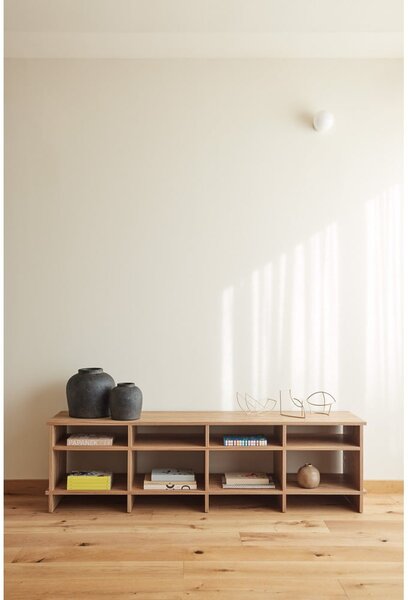 Szafka pod TV w dekorze dębu w naturalnym kolorze 180x50x40 cm Inari – Teulat