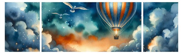 Obraz - Lot pod nocnym niebem (170x50 cm)