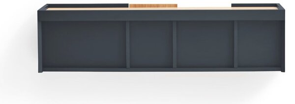 Antracytowo-naturalna niska komoda w dekorze dębu 110x23 cm Otto – Teulat